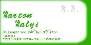 marton malyi business card